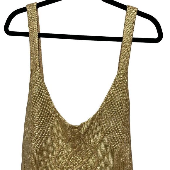 Kika Vargas x Target Gold Metallic Cable Knit Tank Top Sweater Womens Plus 3X - Picture 9 of 12